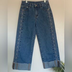 Embellished Denim Cropped‎ Jeans